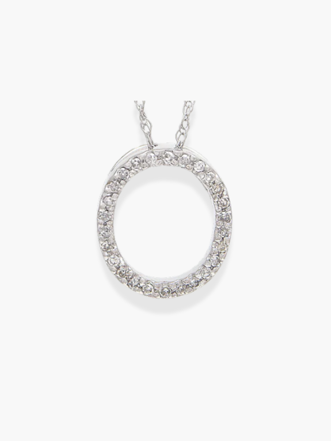 14k White Gold Initial Necklace