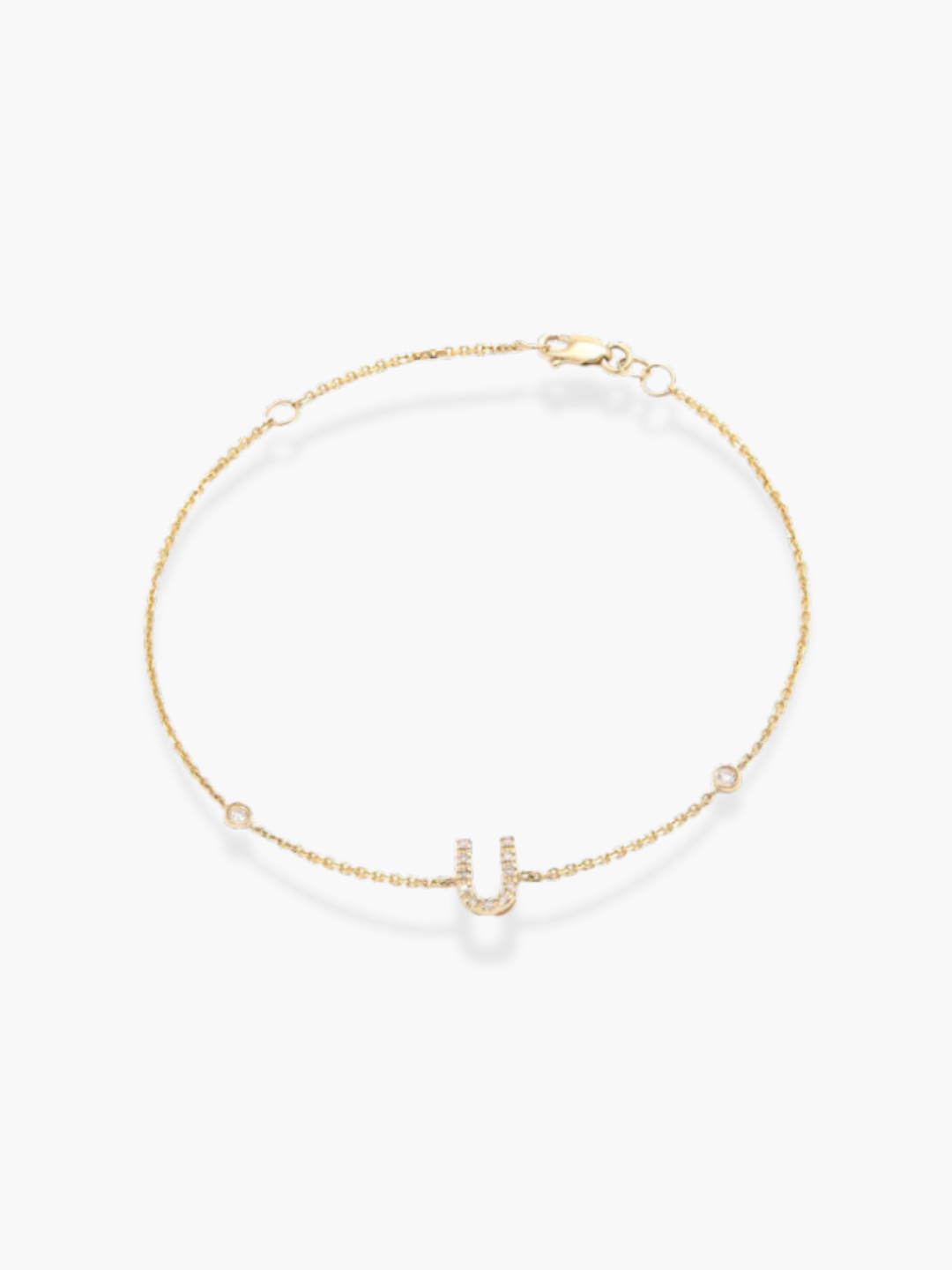 14K Yellow Gold Diamond Initials Bracelet