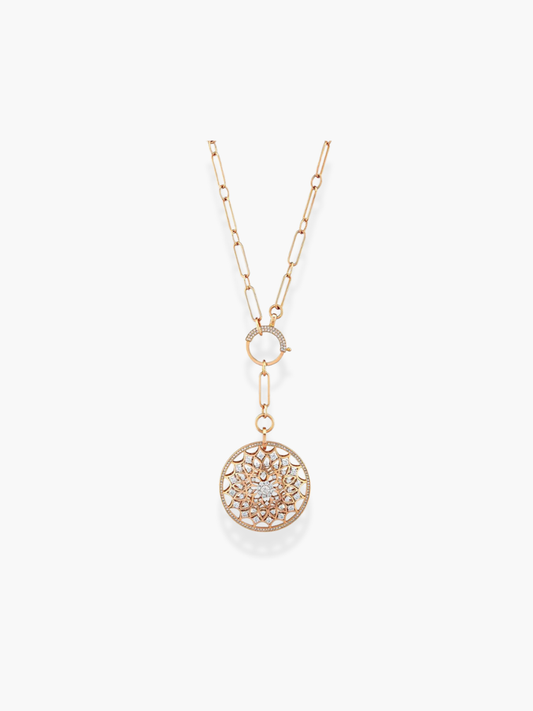 18K Rose Gold Diamond Long Necklace