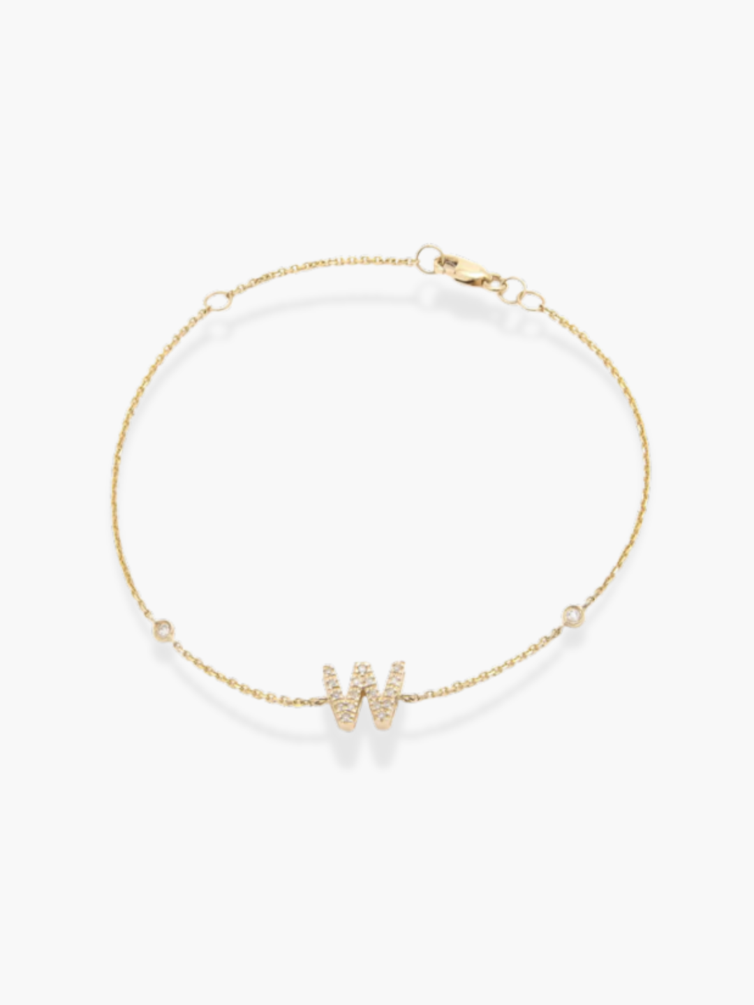 14K Yellow Gold Diamond Initials Bracelet