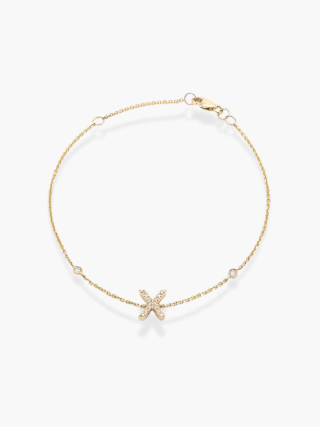 14K Yellow Gold Diamond Initials Bracelet