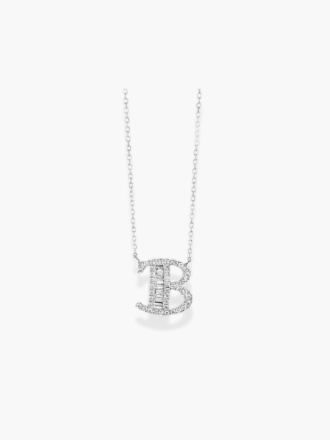 18k White Gold Initial Necklace