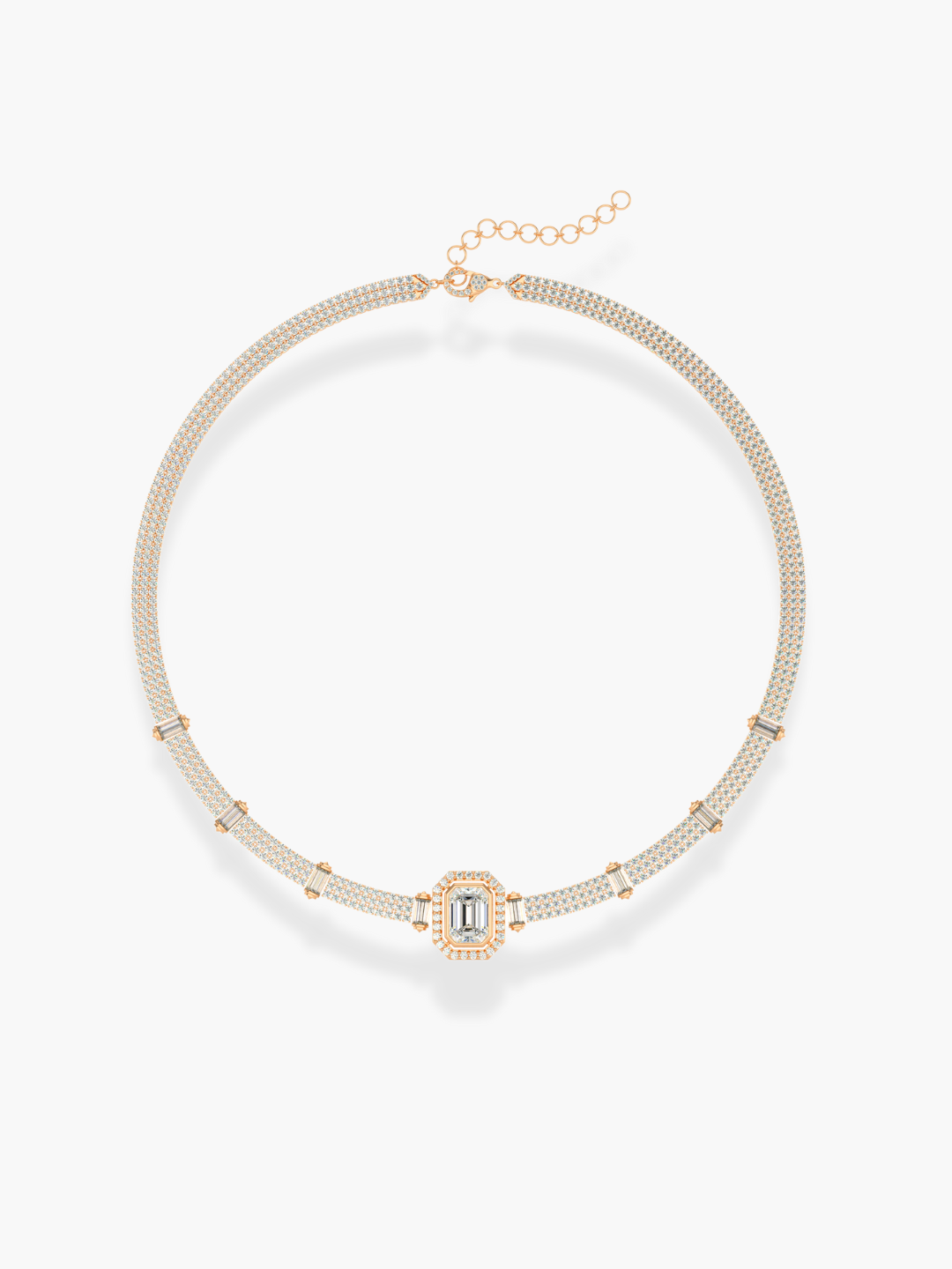 18k Rose Gold Diamond Choker Necklace