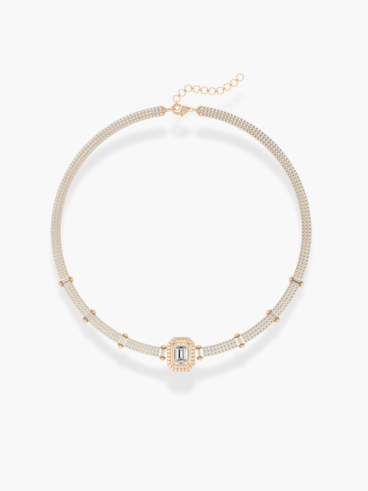 18k Rose Gold Diamond Choker Necklace