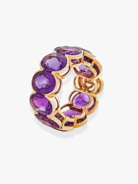 18k Rose Gold and Oval Purple Amethyst Ring