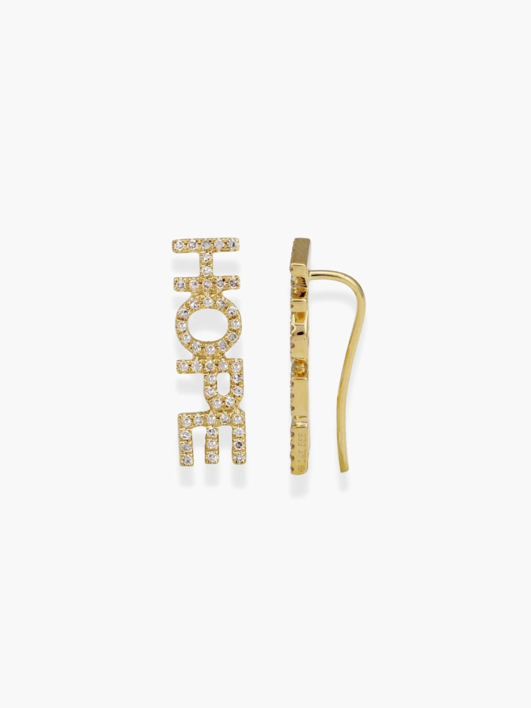 14K Gold And Diamond Hope Cuff