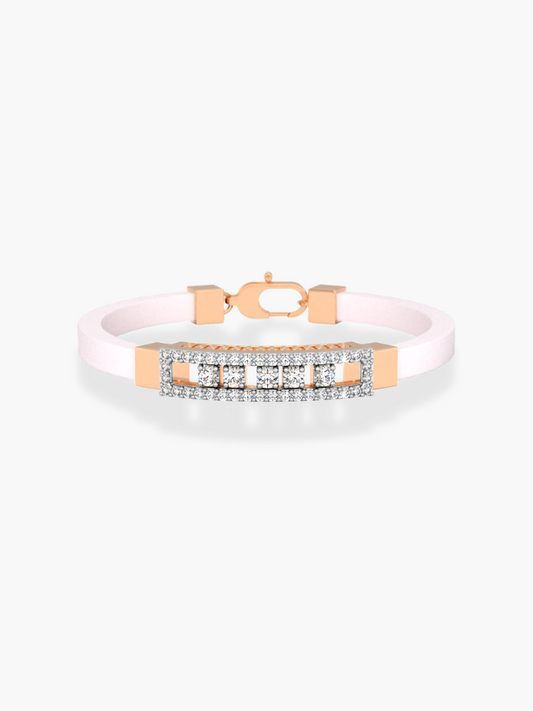 Pink Small Diamond Rubber Slider Bangle