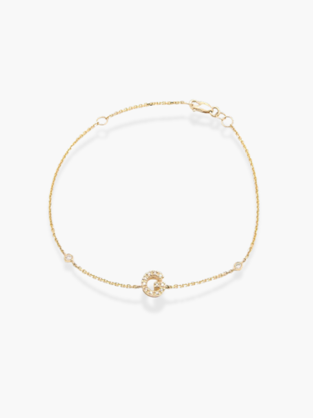 14K Yellow Gold Diamond Initials Bracelet