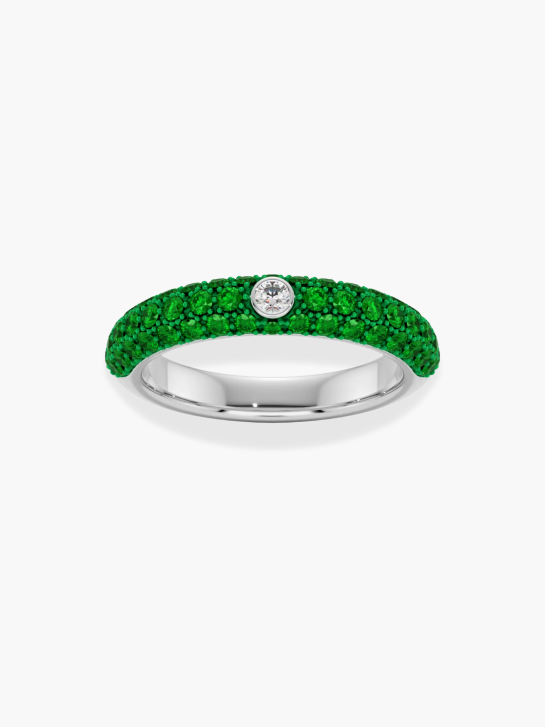 18K Yellow Gold Diamond and Tsavorite Ring