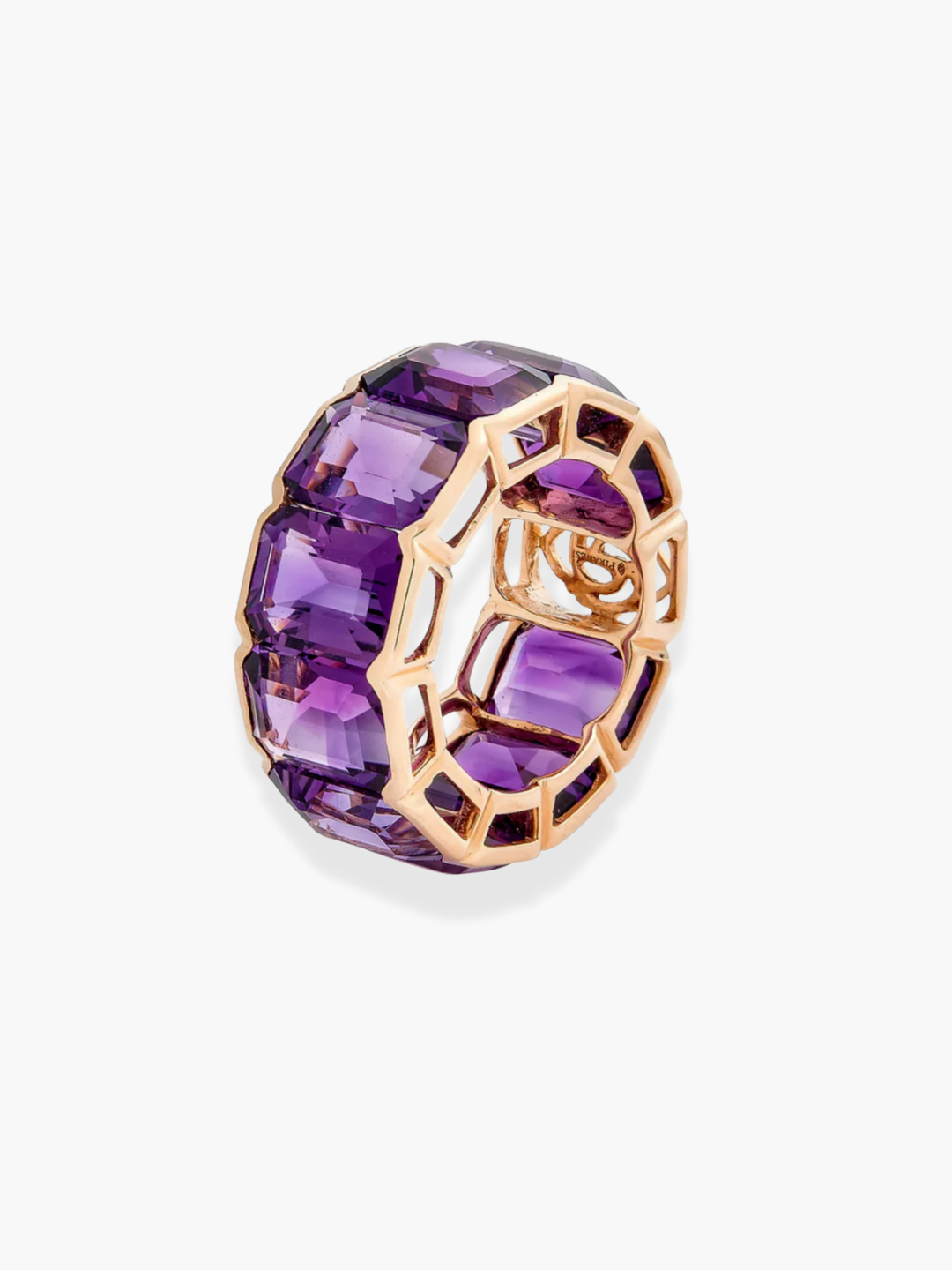 18k Rose Gold Amethyst Pietra Emerald Cut Ring