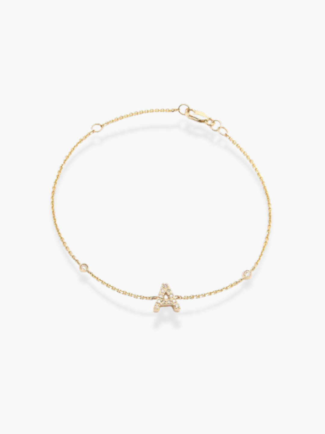 14K Yellow Gold Diamond Initials Bracelet