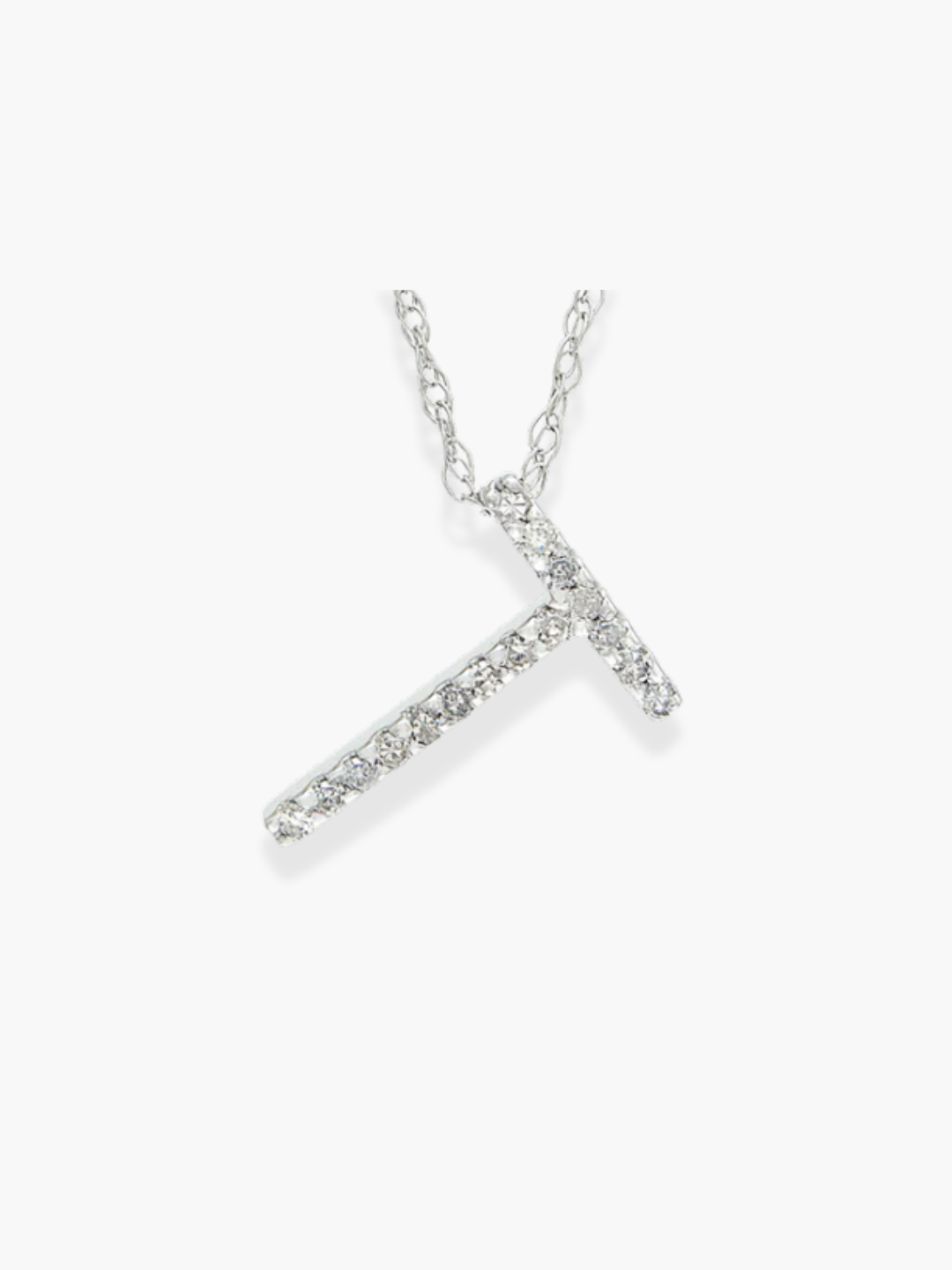 14k White Gold Initial Necklace