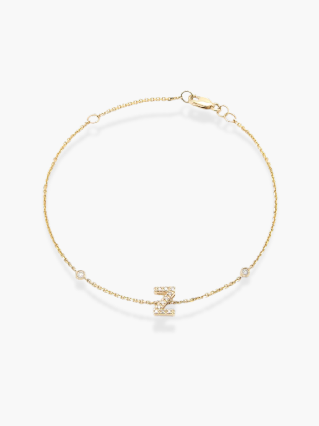 14K Yellow Gold Diamond Initials Bracelet