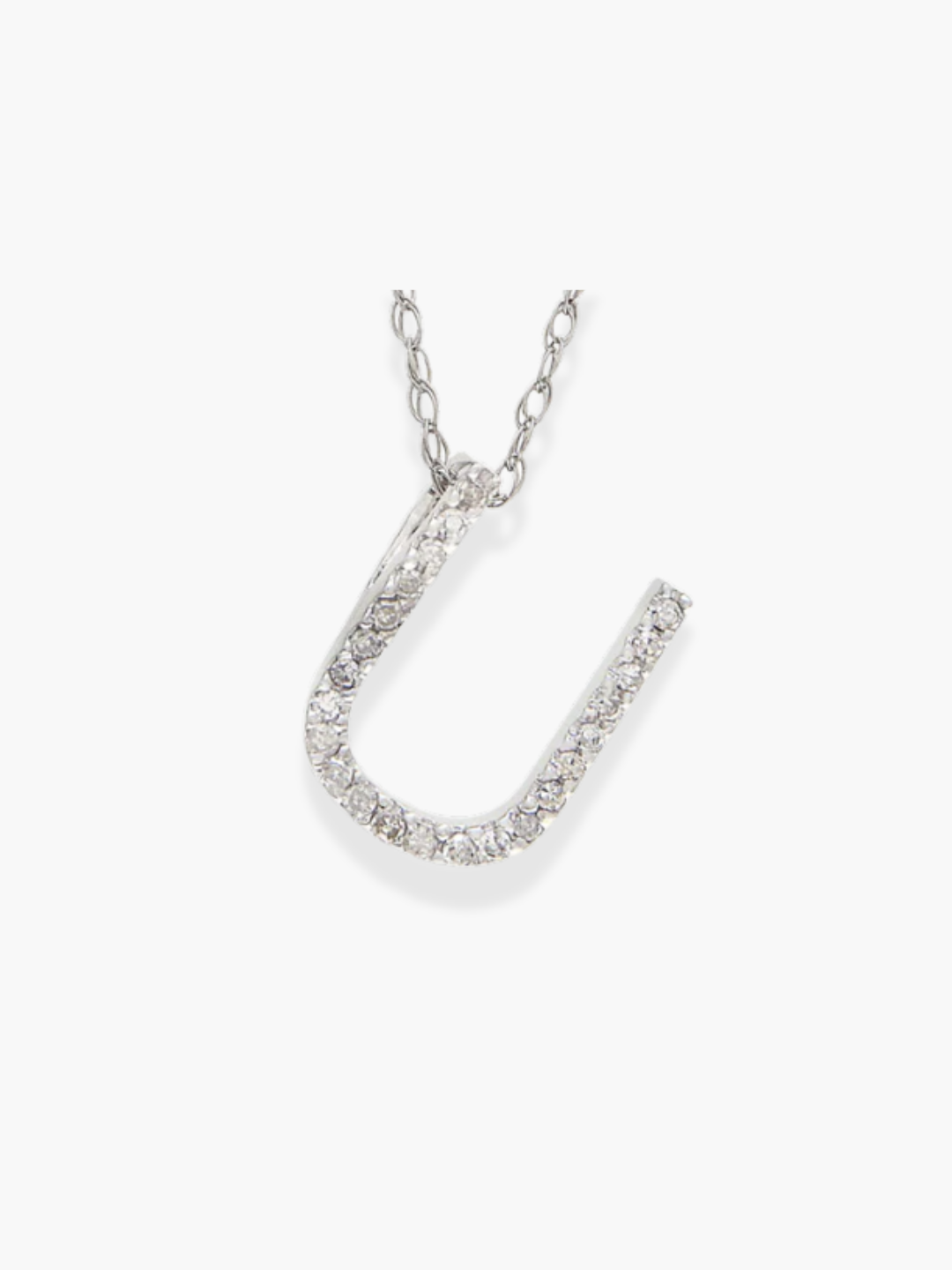14k White Gold Initial Necklace