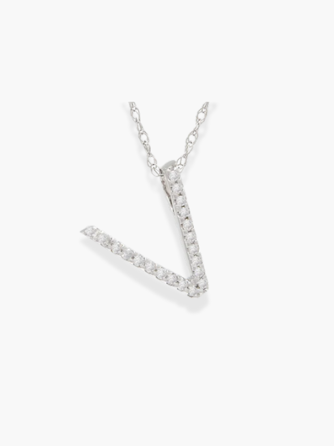 14k White Gold Initial Necklace