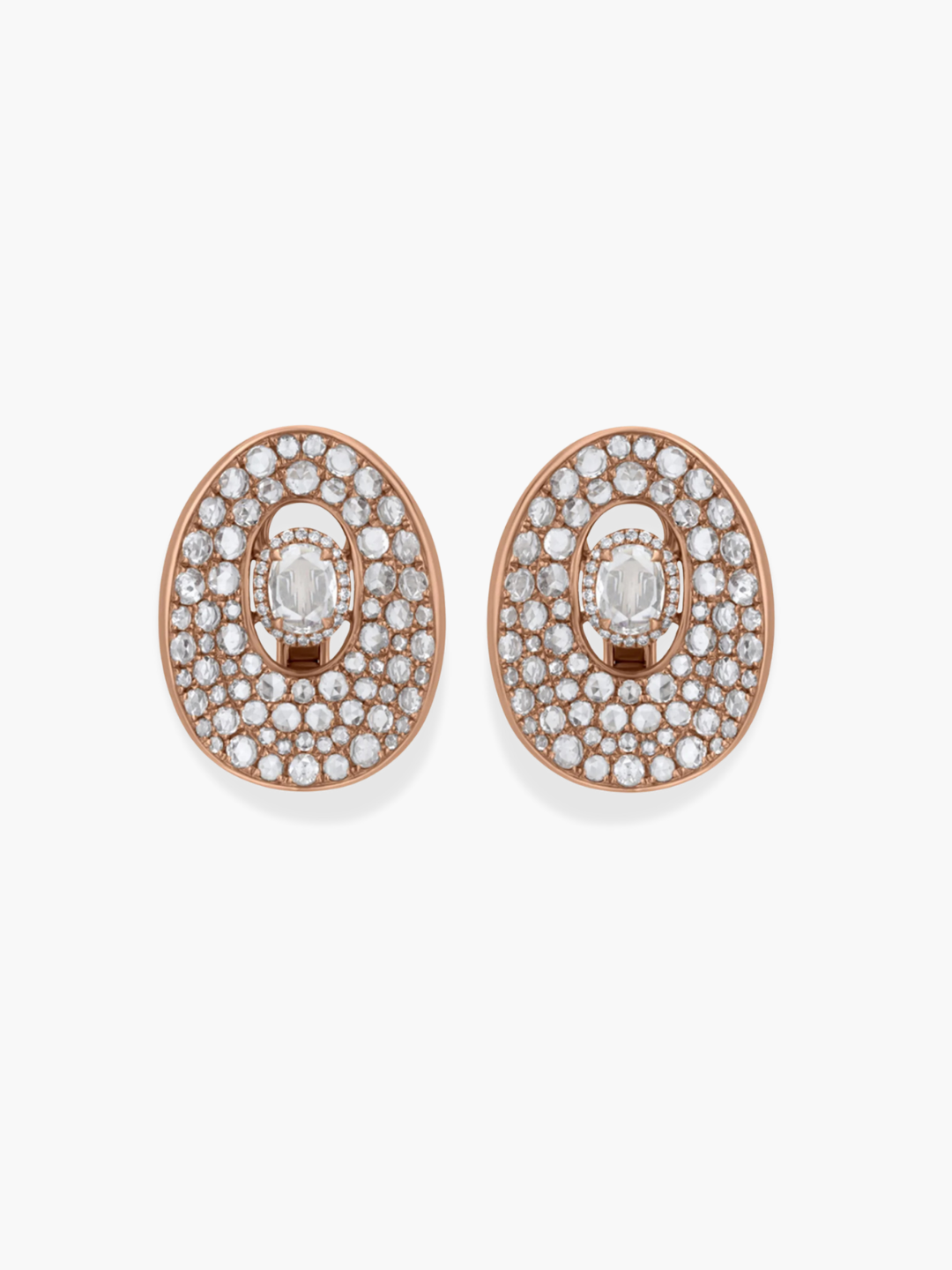 18k rose gold diamond earrings