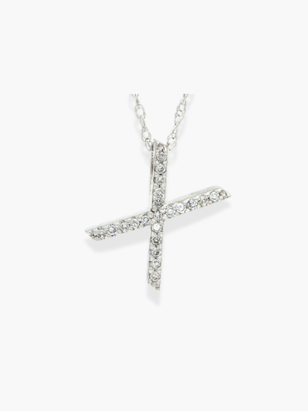 14k White Gold Initial Necklace