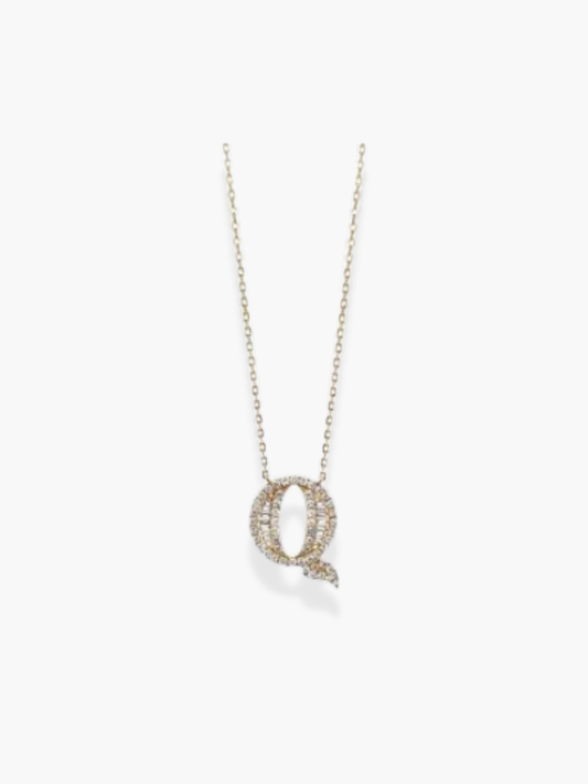 18k Yellow Gold Initial Necklace