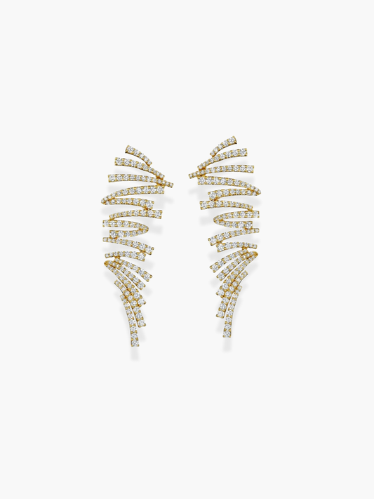 18k Yellow Gold High End Collection Diamond Zig Zag