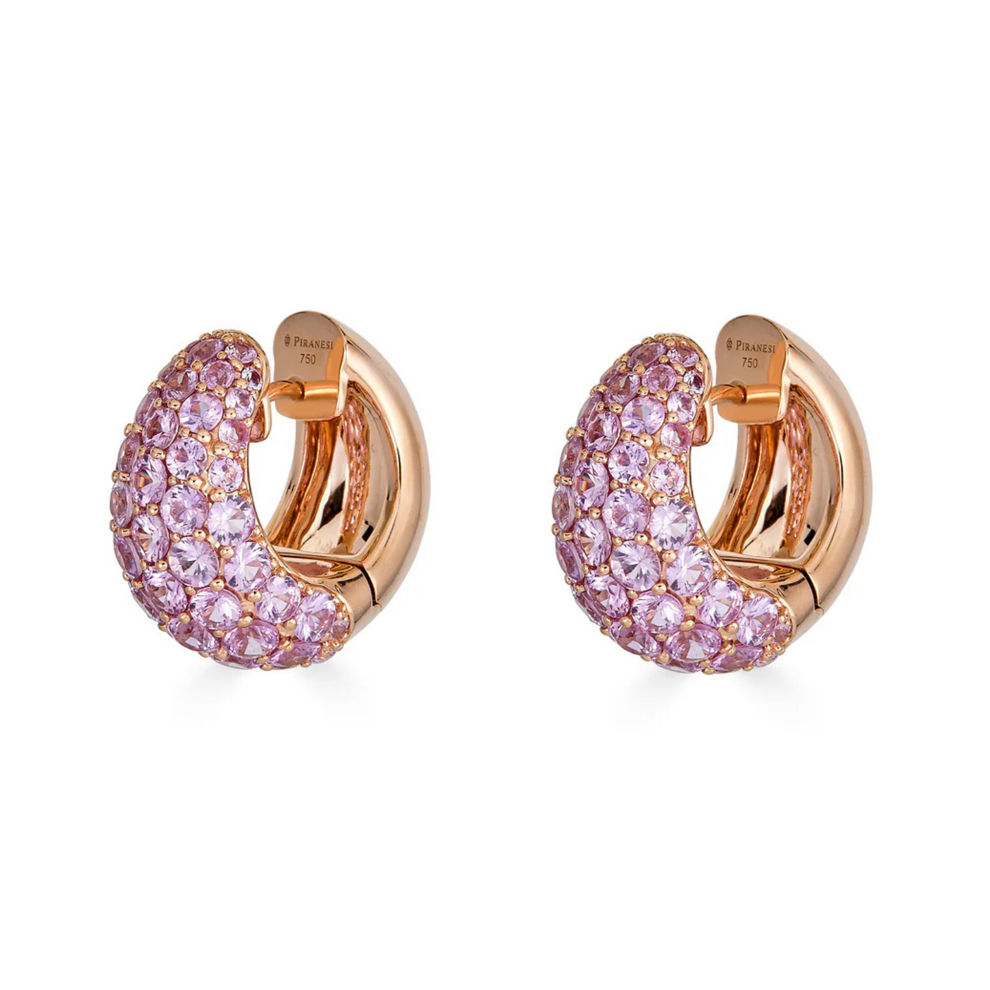 18k rose gold pink sapphire Piranesi Huggies