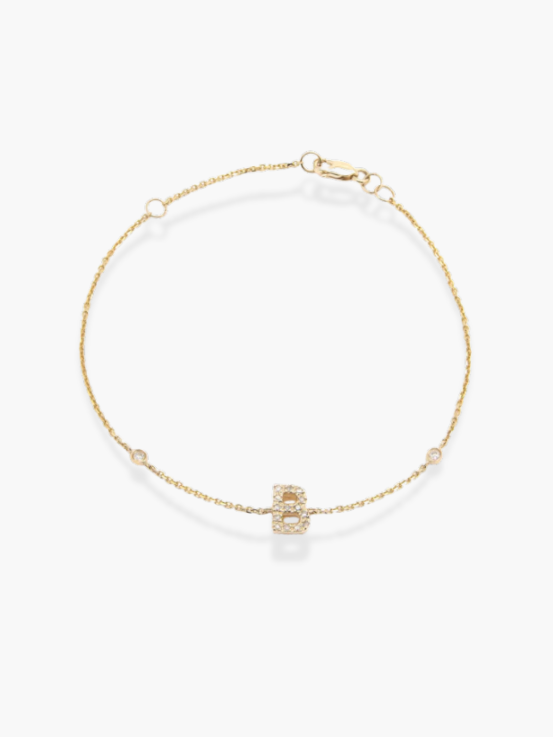 14K Yellow Gold Diamond Initials Bracelet