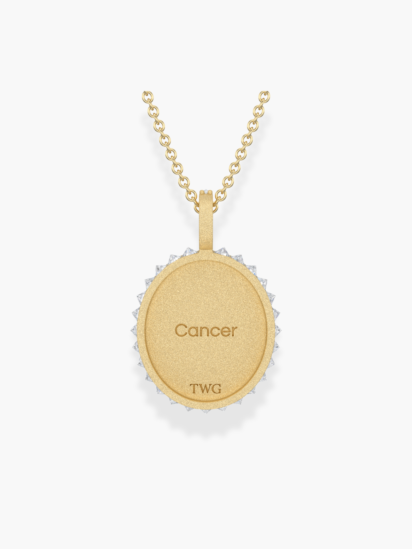 Cancer Zodiac - 18k Yellow Gold and Reversed Diamonds Necklace