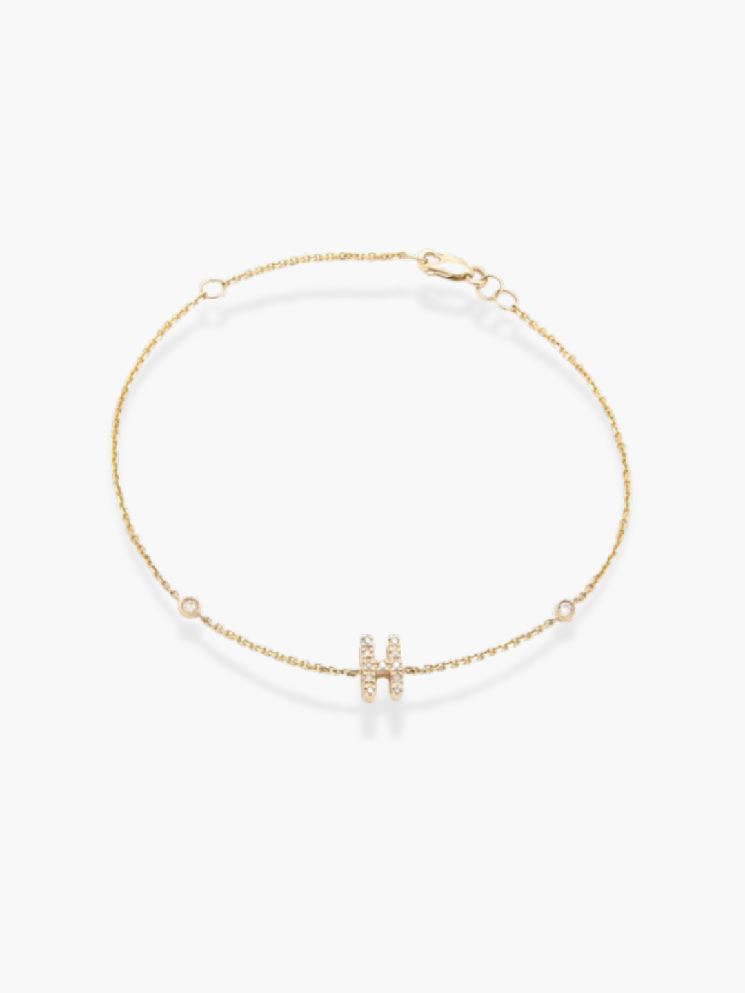 14K Yellow Gold Diamond Initials Bracelet