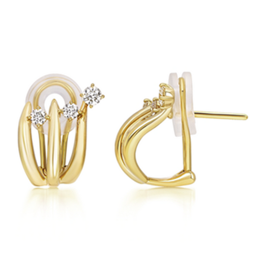 18K YELLOW GOLD DIAMOND EARRINGS