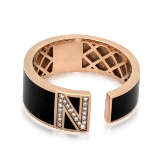 18K Rose Gold Initial Ring