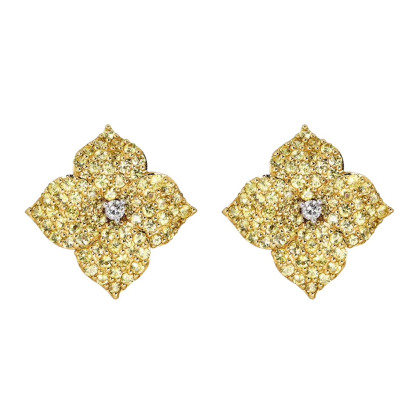 18K Rose Gold Piranesi Yellow Sapphire Earrings