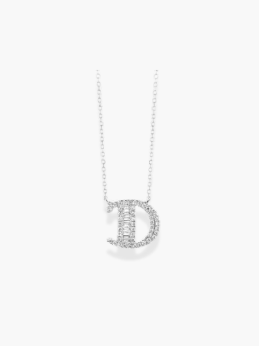 18k White Gold Initial Necklace