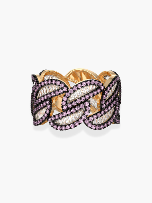 18K Rose Gold Diamond and Pink Sapphire Ring