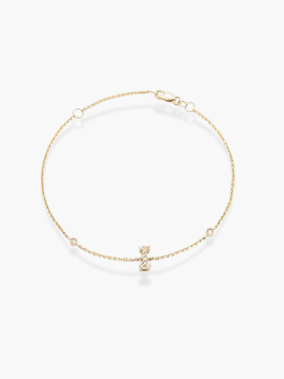 14K Yellow Gold Diamond Initials Bracelet