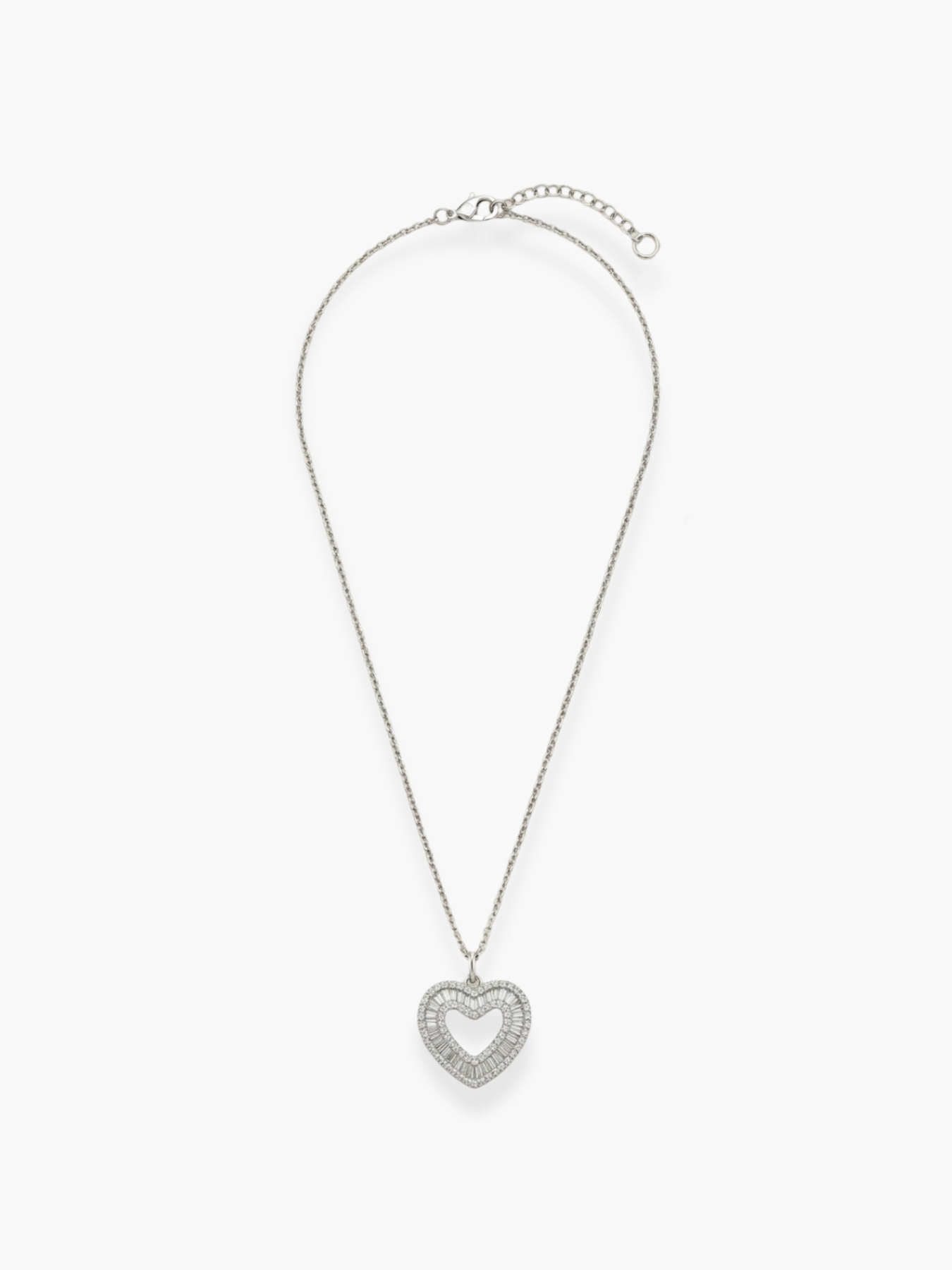 18k White Gold Heart Pendant Necklace
