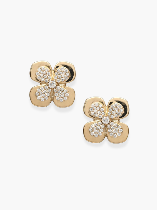 Florea Yellow Gold Small Earrings