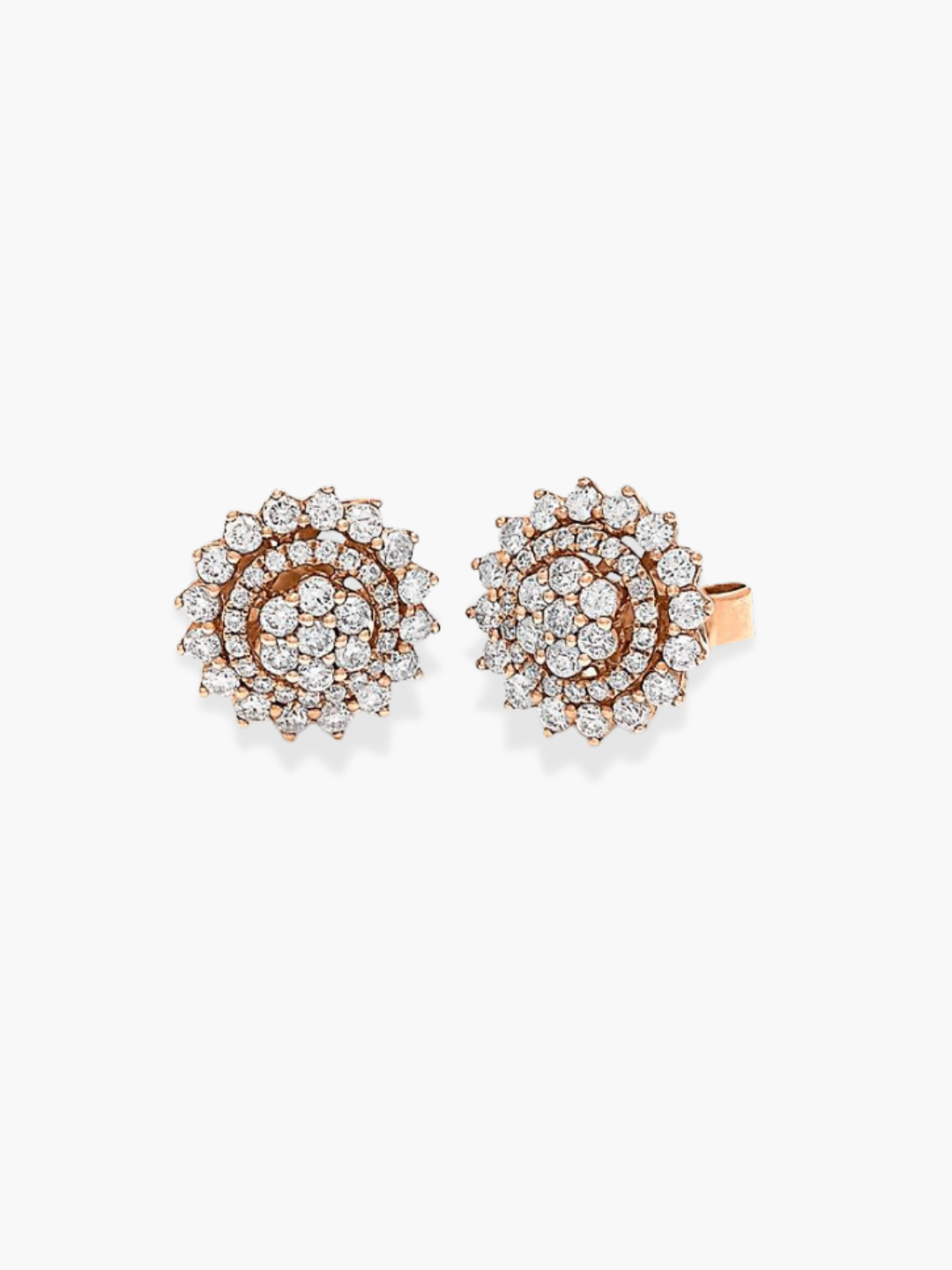 18K Rose Gold Diamond Earrings