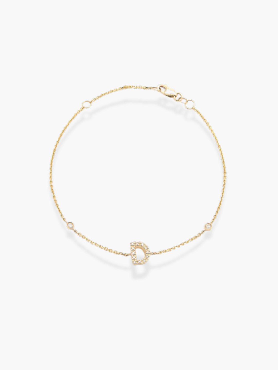 14K Yellow Gold Diamond Initials Bracelet