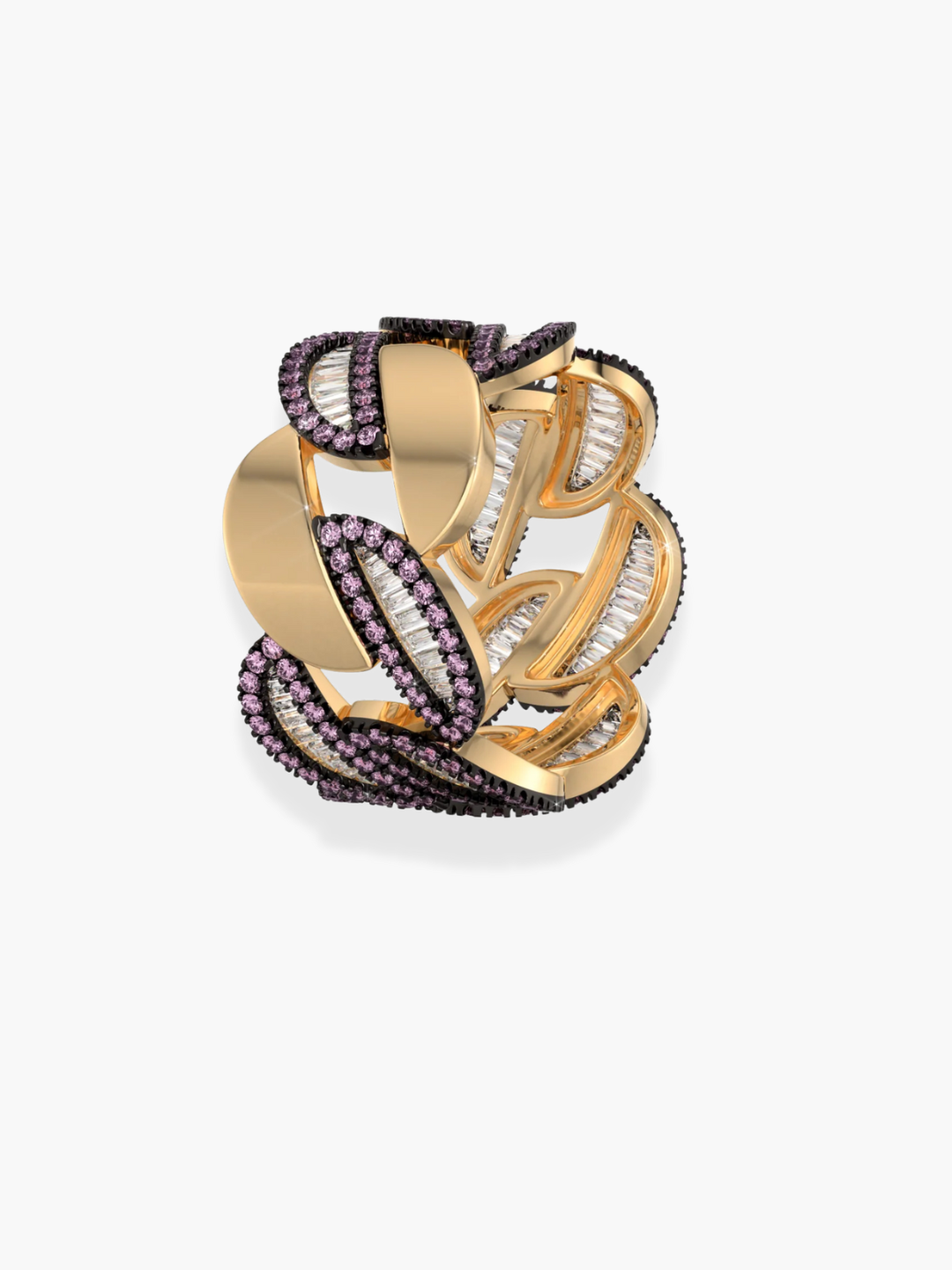 18K Rose Gold Diamond and Pink Sapphire Ring