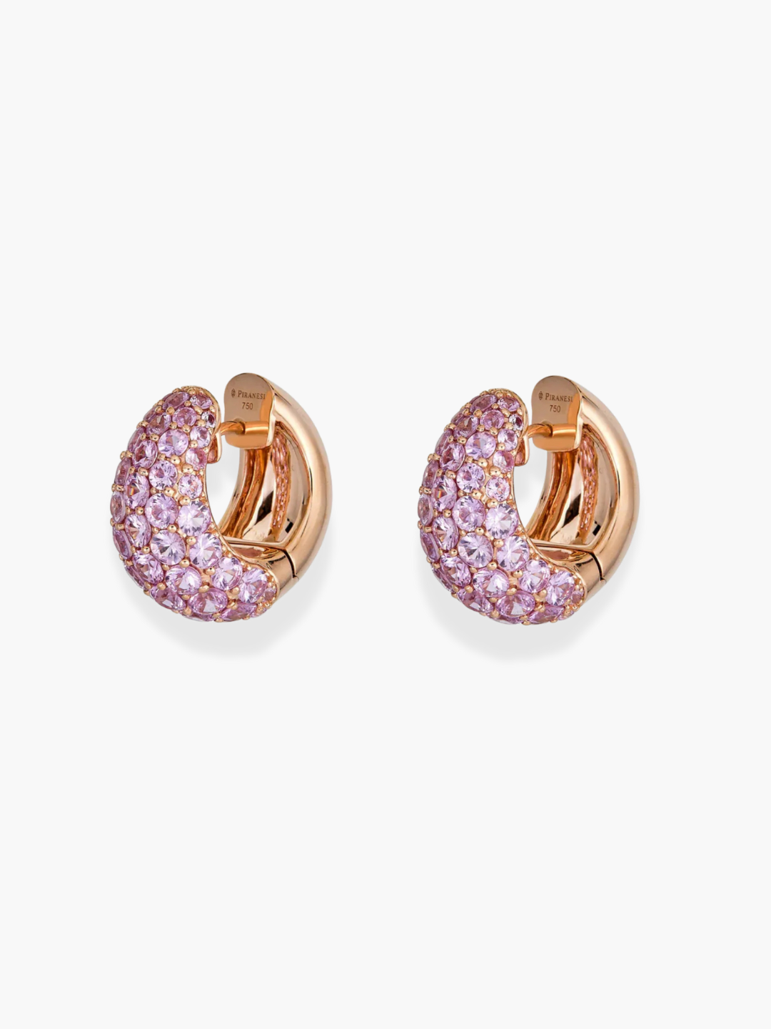 18k rose gold pink sapphire Piranesi Huggies