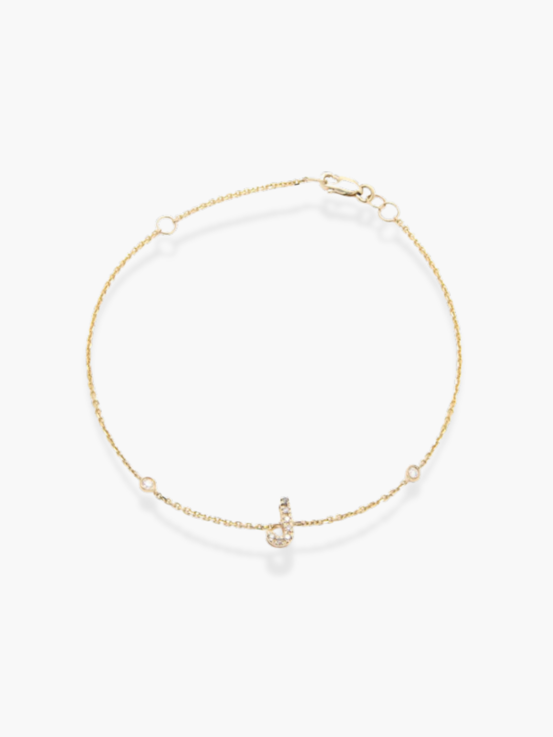 14K Yellow Gold Diamond Initials Bracelet