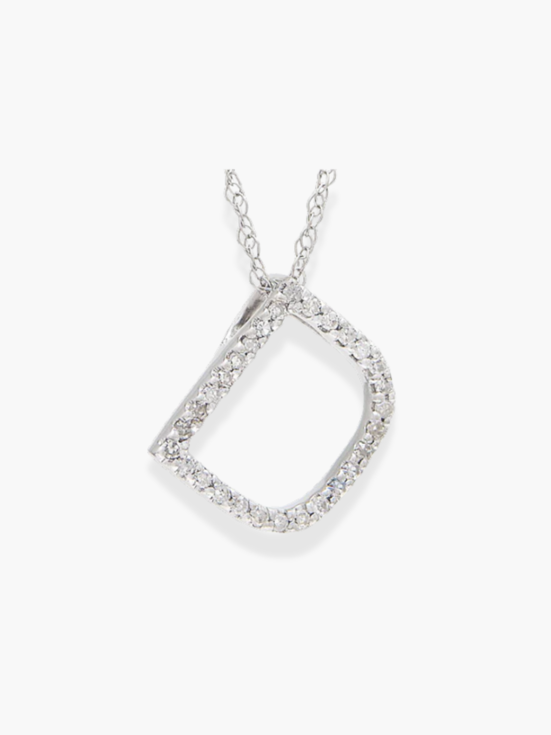 14k White Gold Initial Necklace