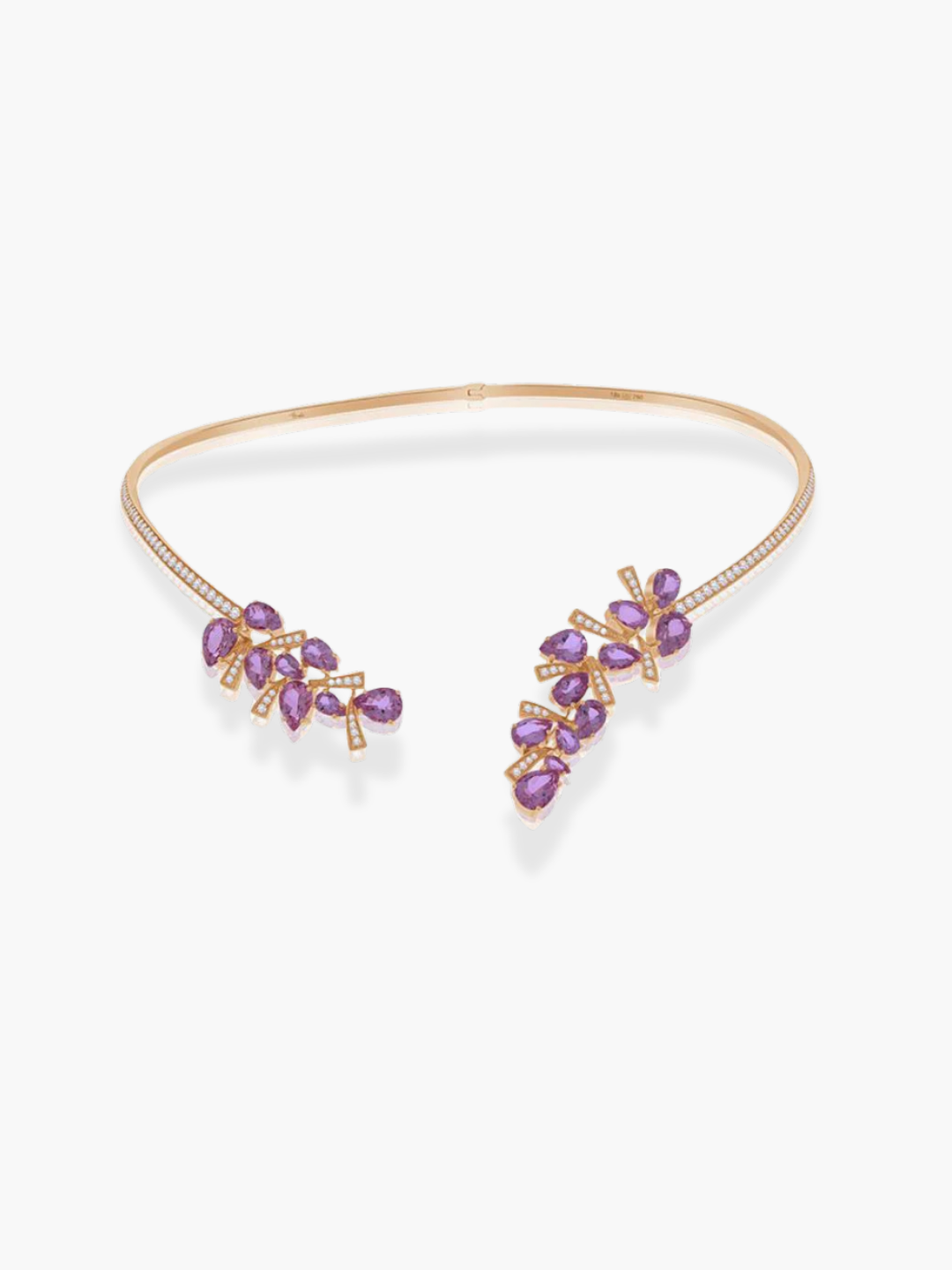 18K Rose Gold Pink Sapphire And Diamond Choker Necklace