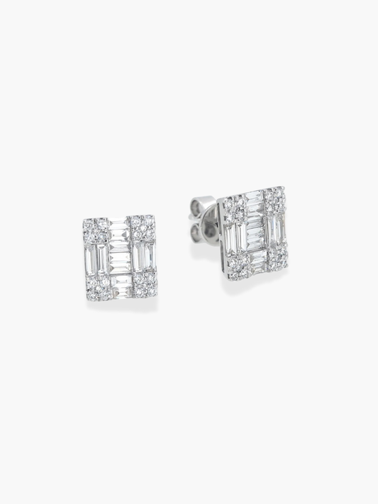18k White Gold Diamond Earrings