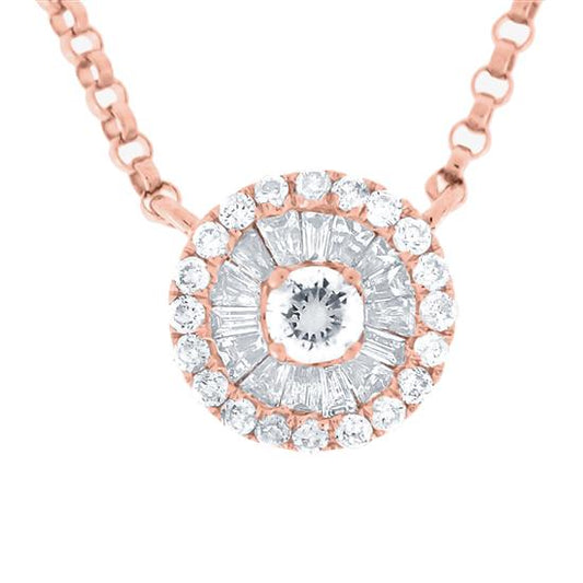 18K Round Diamond Pendant