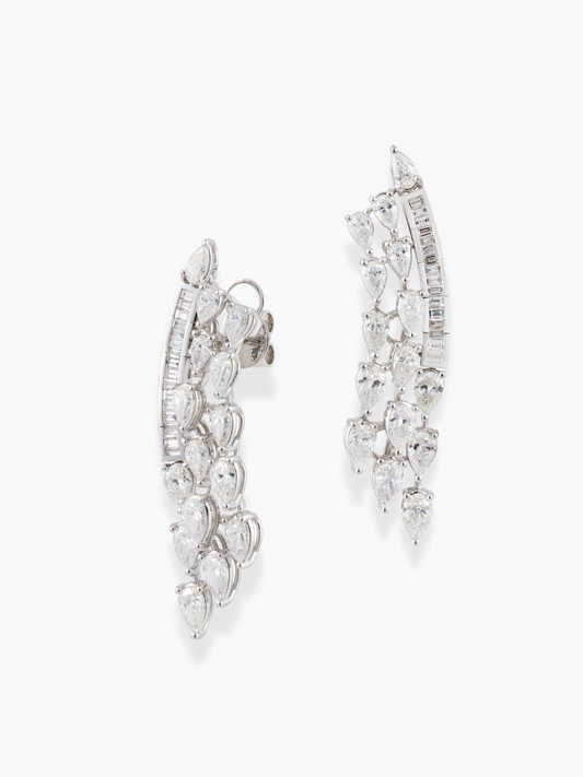18K White Gold Diamond Marquise Shape Diamond Earrings