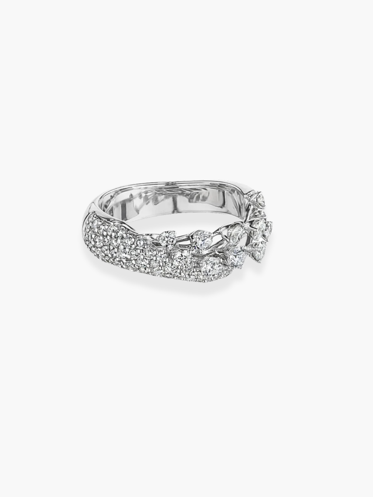 18k White Gold and Diamond Hueb Ring