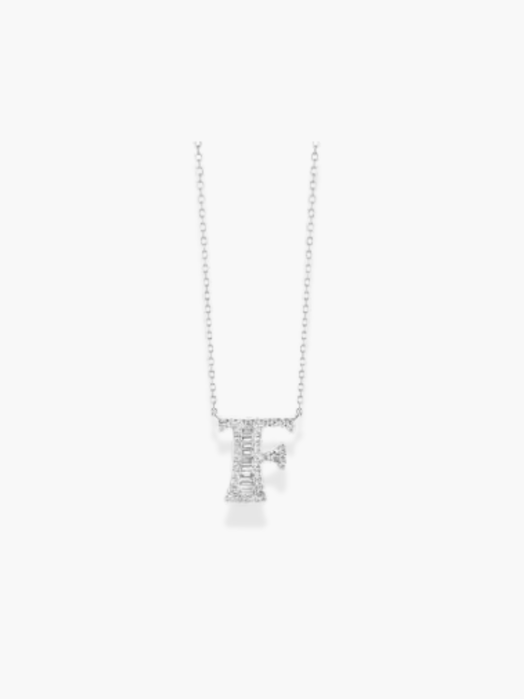 18k White Gold Initial Necklace