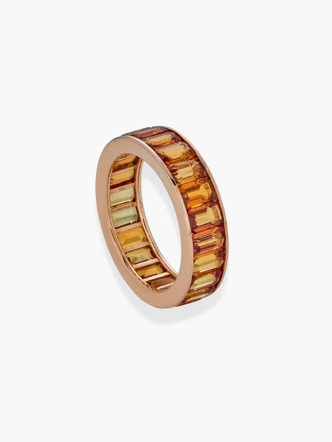 18k rose gold orange sapphire eternity channel set band