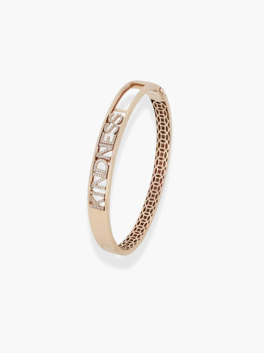 18k rose gold kindness bangle