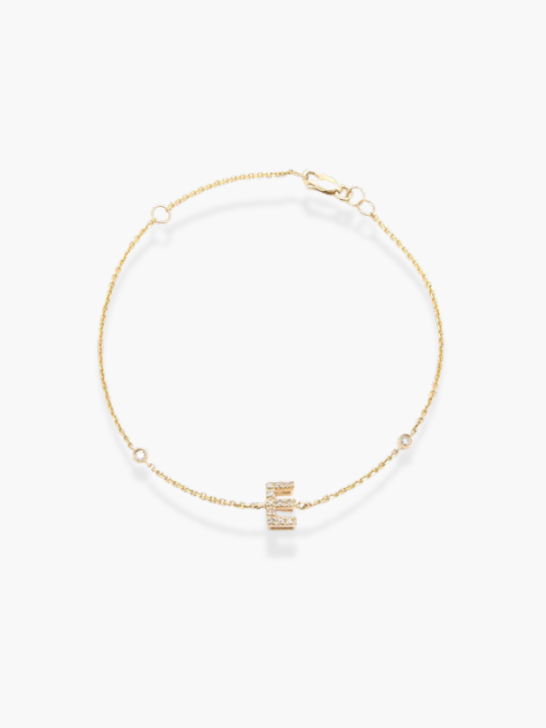 14K Yellow Gold Diamond Initials Bracelet